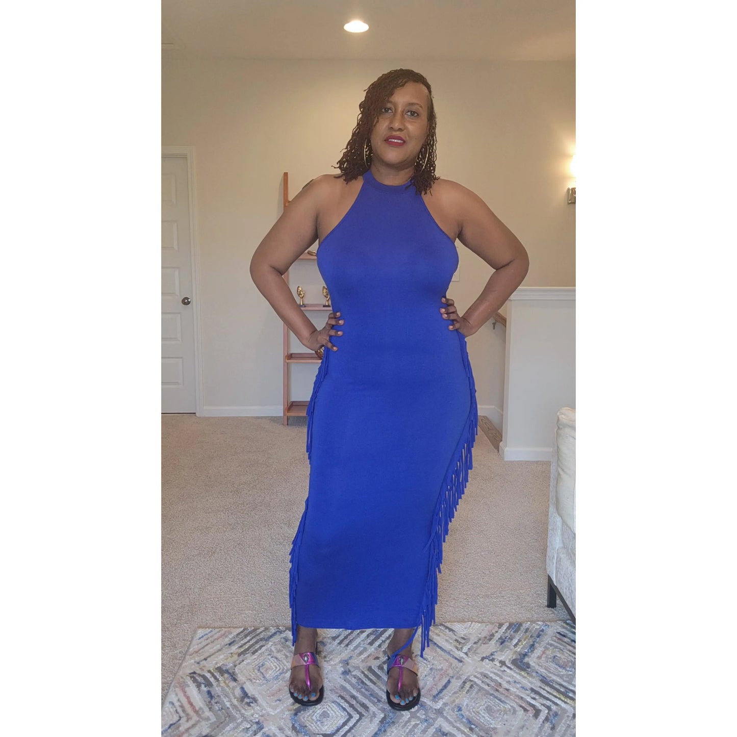 Halter Neck Fringe Dress