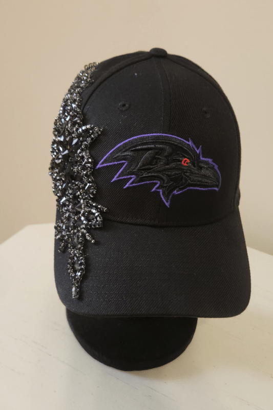 Blinged Out Baltimore Ravens Hat - What A Diva Wears Boutique
