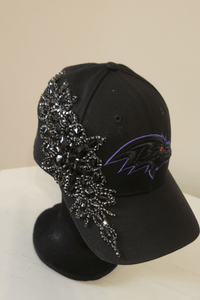 Blinged Out Baltimore Ravens Hat - What A Diva Wears Boutique