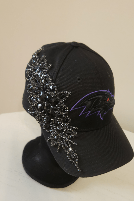 Blinged Out Baltimore Ravens Hat - What A Diva Wears Boutique