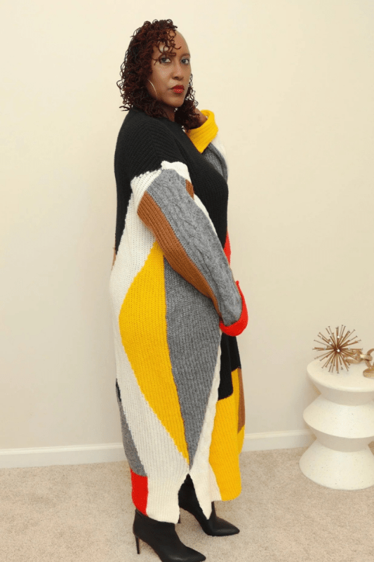 Colorblock Sweater Dress (One Size) - What A Diva Wears Boutique