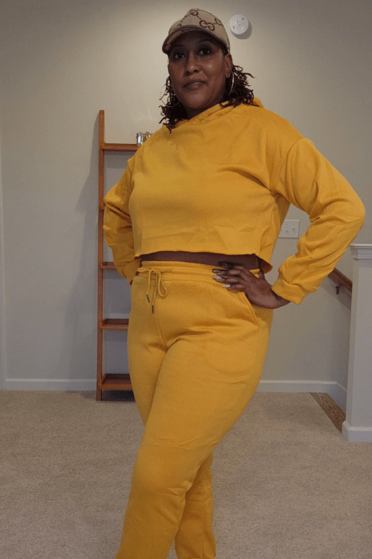 Cool Days Crop Hoodie Sweat Suit (Regular and Plus Sizes) - What A Diva Wears Boutique