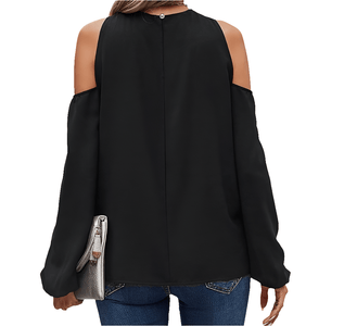 Cross Open Shoulder Blouse - What A Diva Wears