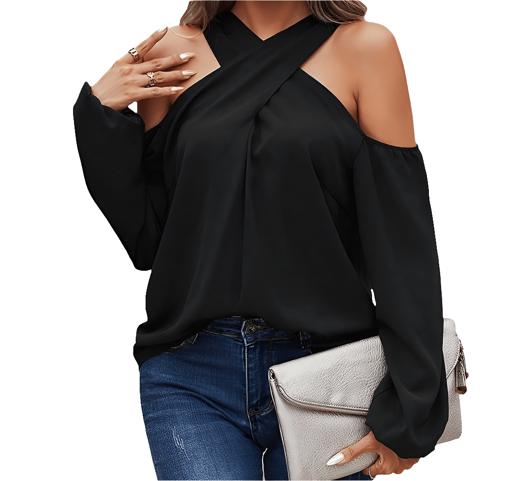 Cross Open Shoulder Blouse - What A Diva Wears