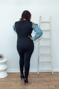 Denim and Roses Shirt/Dress (OS) - What A Diva Wears Boutique