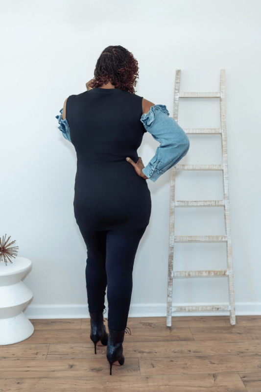 Denim and Roses Shirt/Dress (OS) - What A Diva Wears Boutique