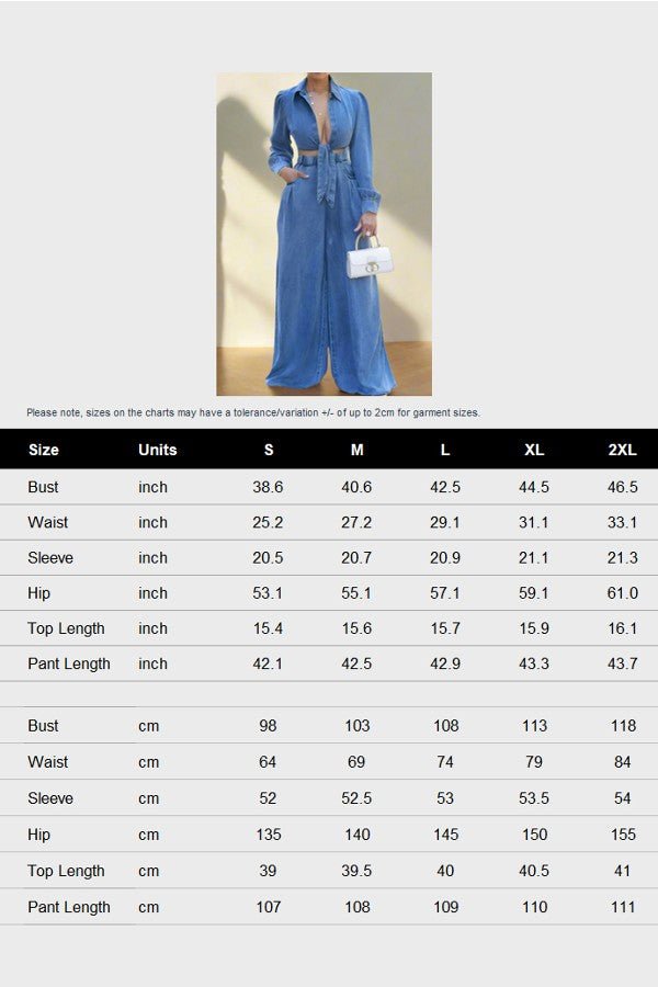 Denim Wide Leg Set (Reg & Plus sizes) - What A Diva Wears