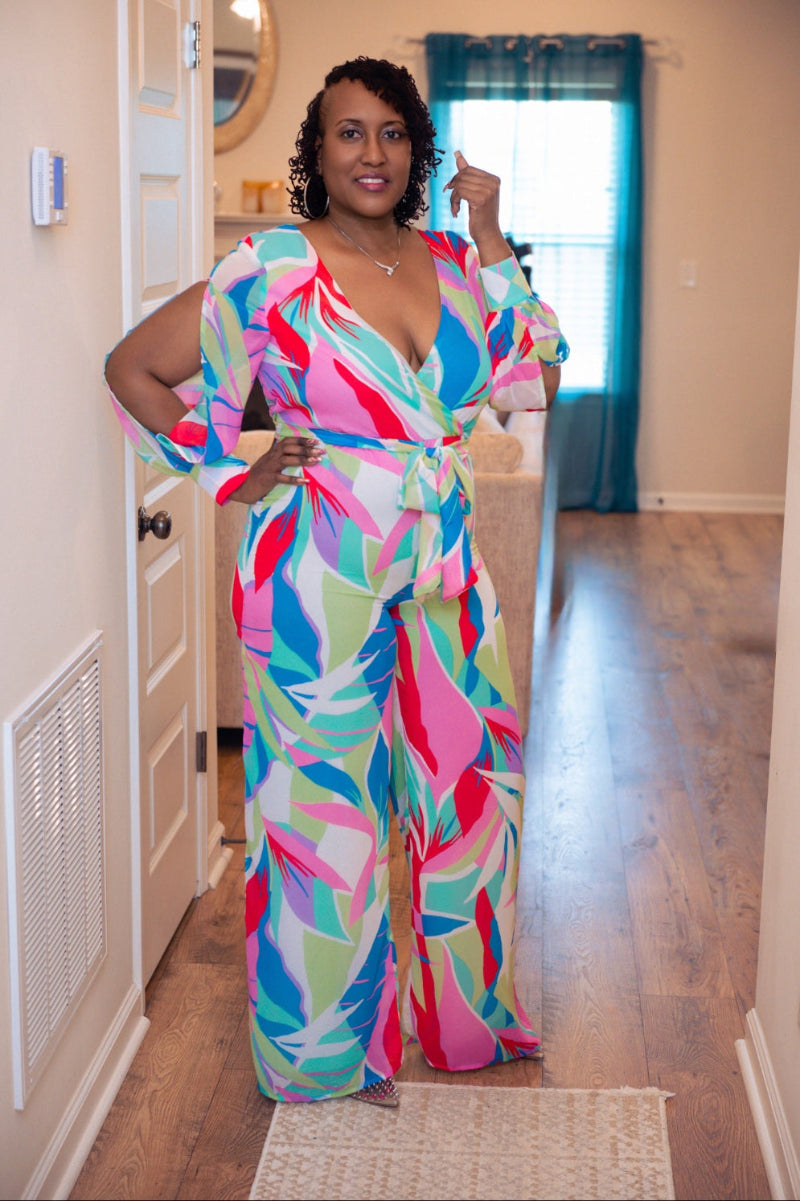 Floral Chiffon Jumpsuit - What A Diva Wears Boutique