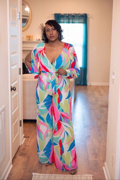 Floral Chiffon Jumpsuit - What A Diva Wears Boutique