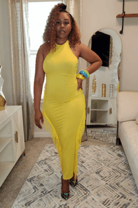 Halter Neck Fringe Dress - What A Diva Wears Boutique