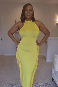 Halter Neck Fringe Dress - What A Diva Wears Boutique