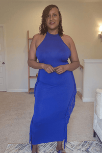 Halter Neck Fringe Dress - What A Diva Wears Boutique