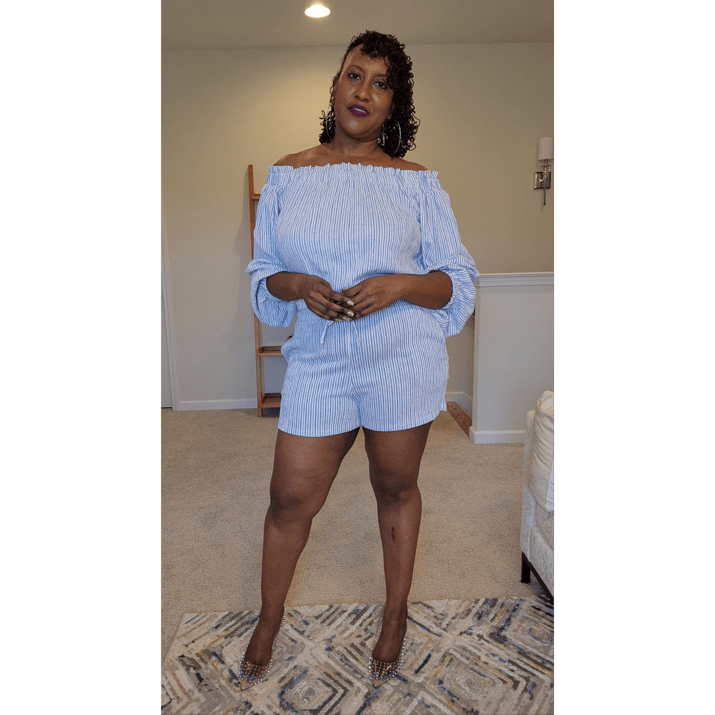 Just in Blue Stripes Short set - What A Diva Wears