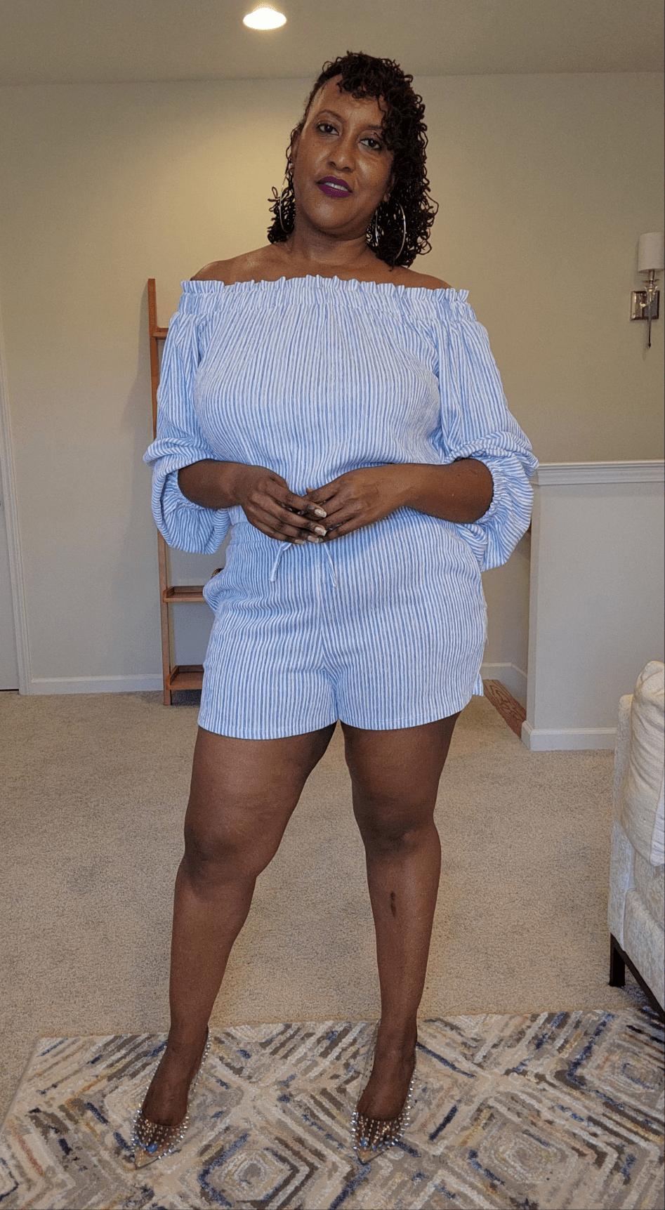 Just in Blue Stripes Short set - What A Diva Wears
