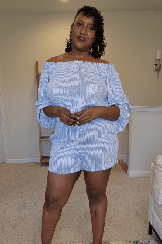 Just in Blue Stripes Shorts Set (S only) - What A Diva Wears Boutique