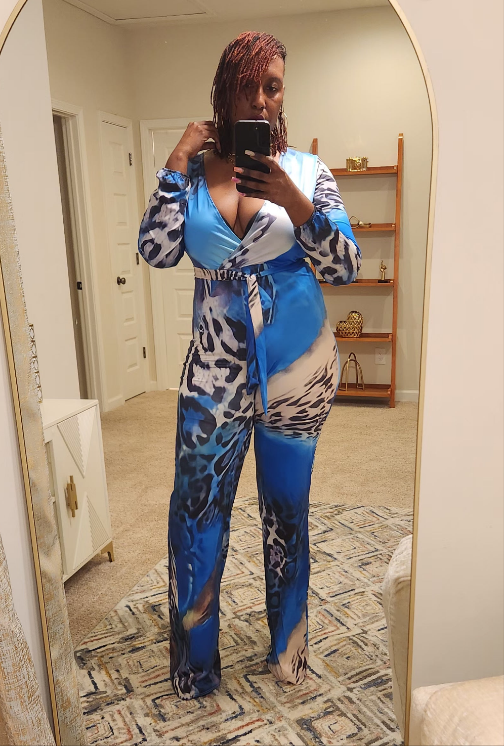 Leopard print Long Sleeve Jumpsuit - What A Diva Wears