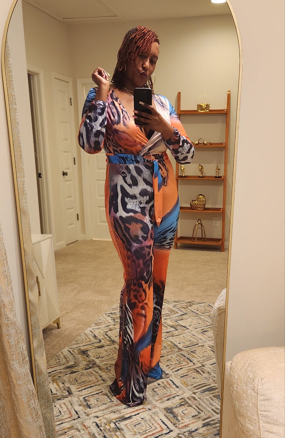 Leopard print Long Sleeve Jumpsuit - What A Diva Wears