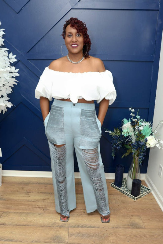 PeekABoo Fringe Pants (Reg & Plus Sizes) - What A Diva Wears Boutique