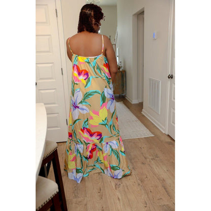 (Plus OS) Island Bloom Maxi Dress - What A Diva Wears Boutique