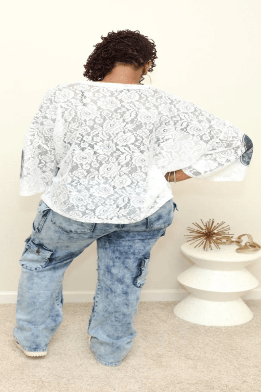 Plus Size Acid Blue Cargo Jeans - What A Diva Wears Boutique