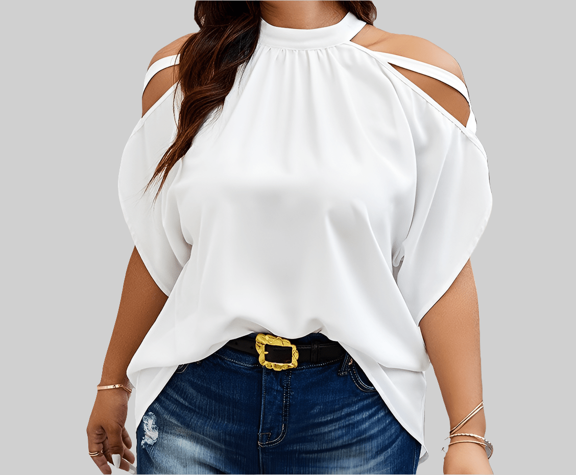 Plus Size open shoulder Blouse - What A Diva Wears