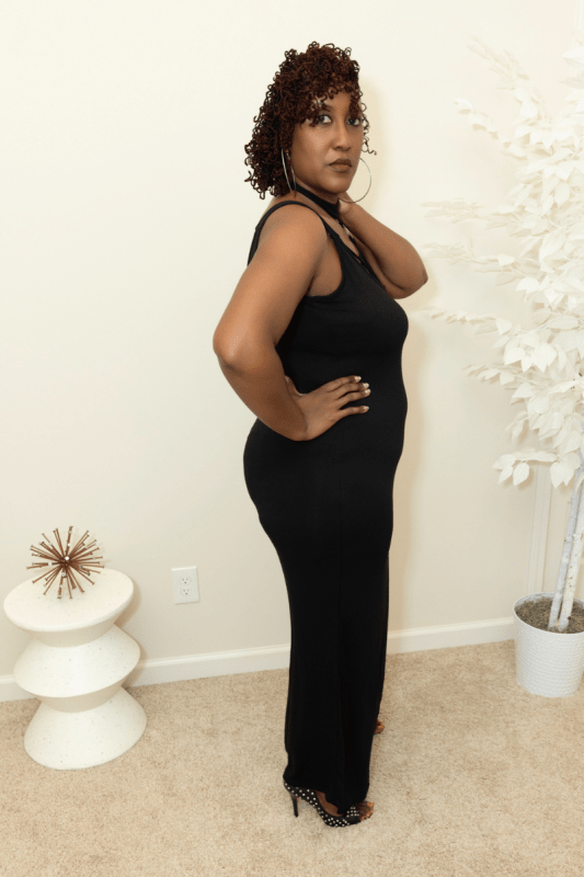 Plus Size Sexy Little Black Maxi dress - What A Diva Wears Boutique