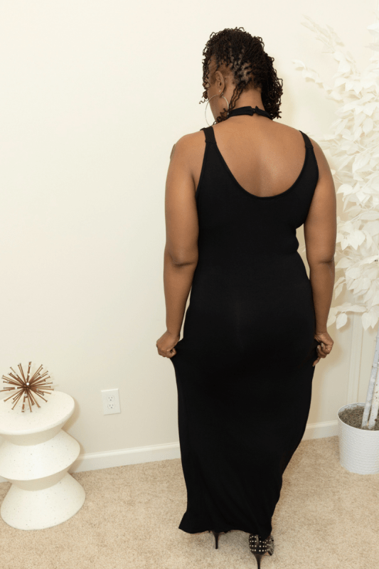 Plus Size Sexy Little Black Maxi dress - What A Diva Wears Boutique