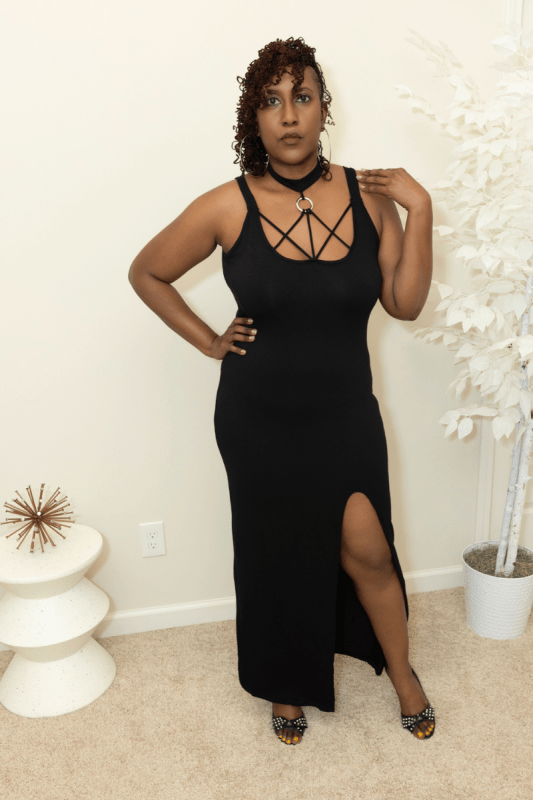 Plus Size Sexy Little Black Maxi dress - What A Diva Wears Boutique