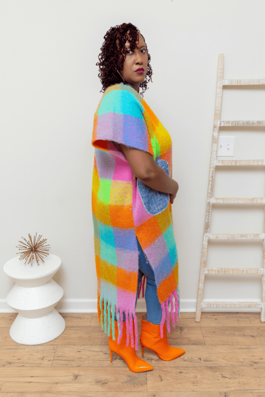 Rainbow Pop Poncho (One Size) - What A Diva Wears Boutique