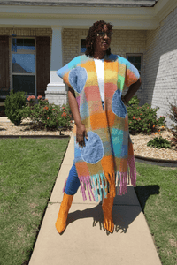 Rainbow Pop Poncho (One Size) - What A Diva Wears Boutique