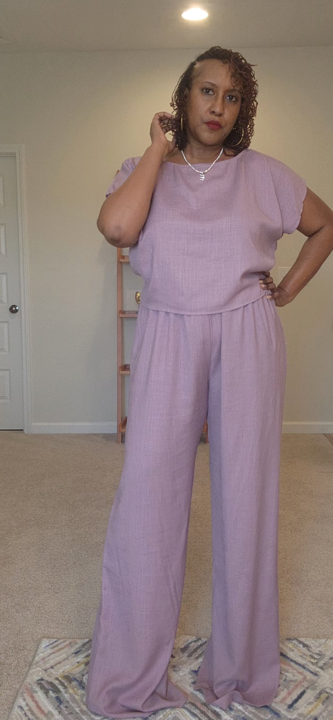 Plus Size Linen Hours Wide Leg pants set
