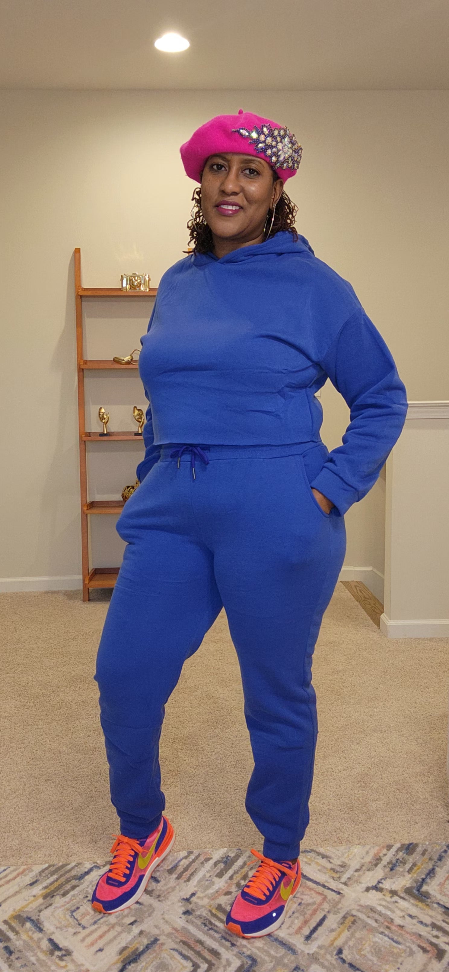 Cool Days Crop Hoodie Sweat Suit (Regular and Plus Sizes)