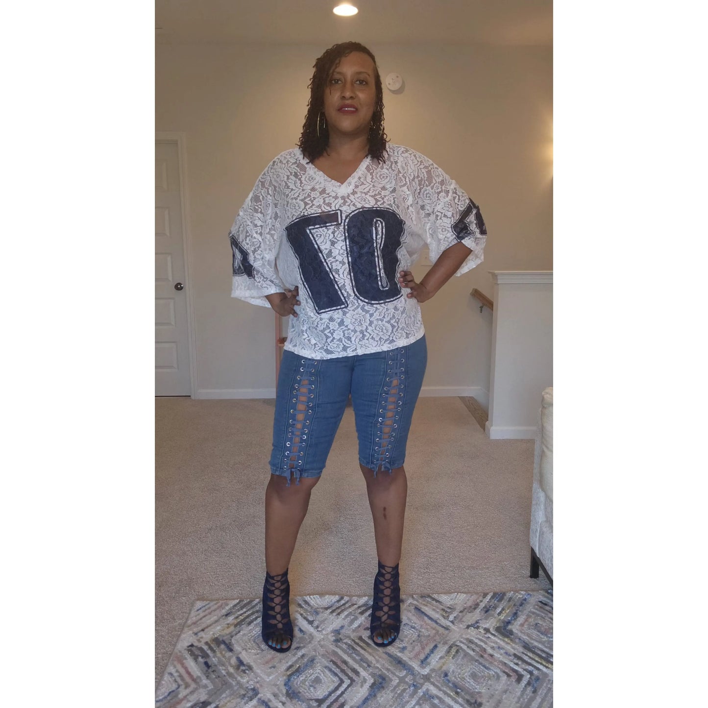 Lace Up Bermuda Shorts (Reg & Plus Sizes)