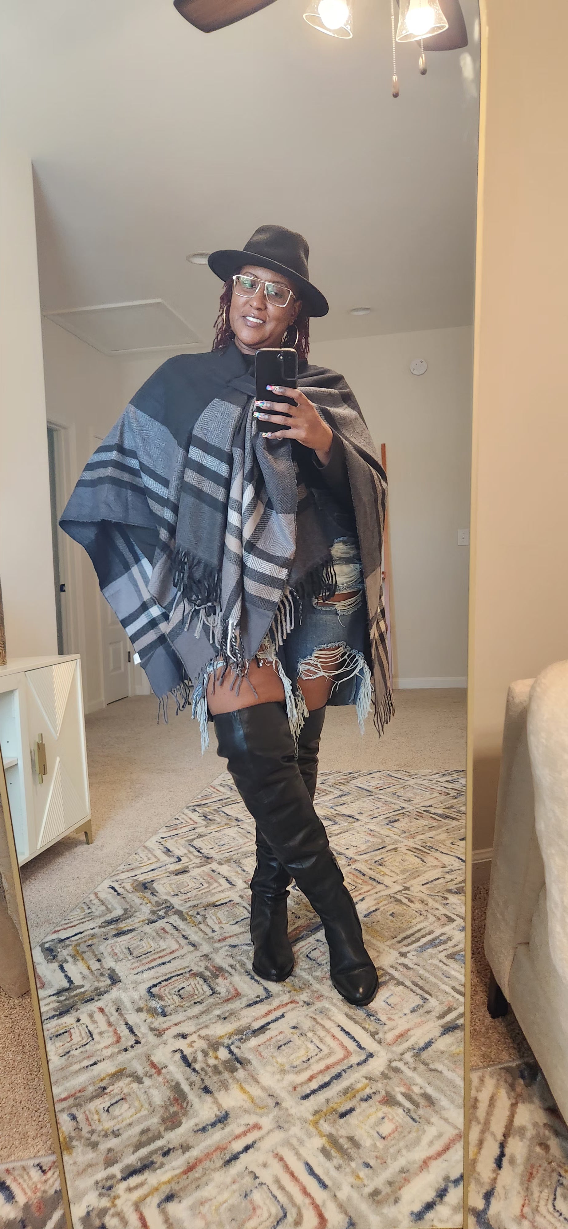 Cashmere Knitted Cape Cloak (OS)