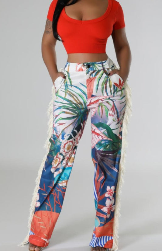 Just A Girl Tropical Pants (Reg & Plus sizes)