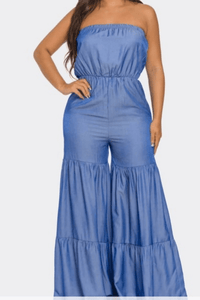 Wide Leg Ruffle Jumpsuit (Reg & Plus Sizes) - What A Diva Wears Boutique